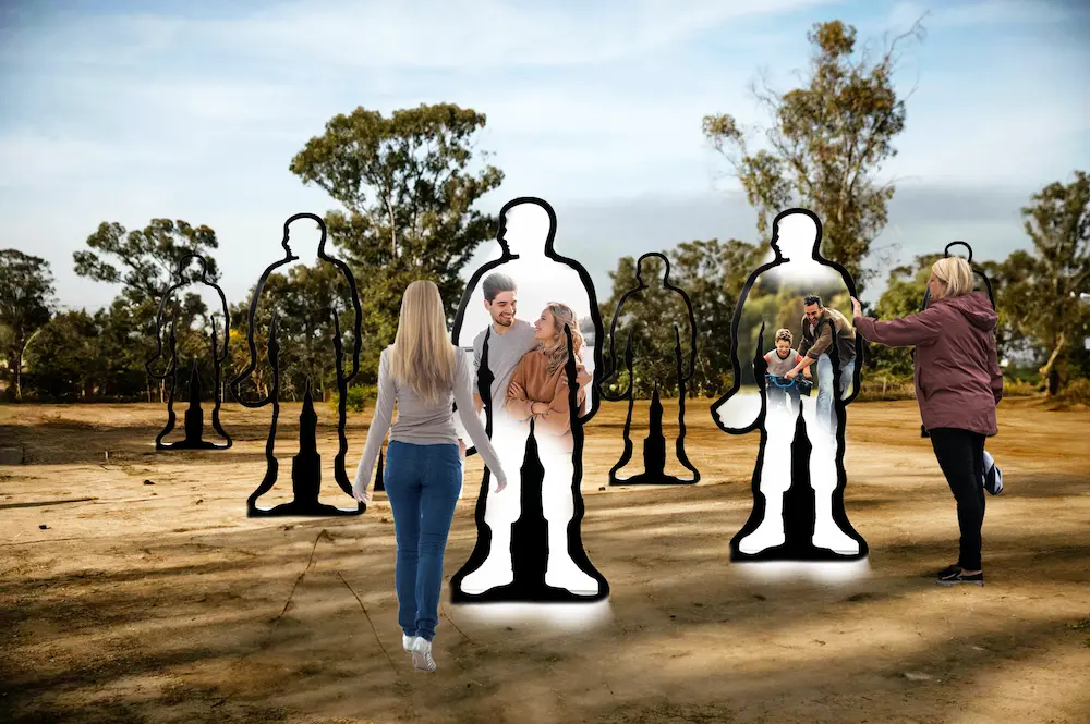 הדמיה למיצגים בחניון רעים עם המחשה לחלון זכרונות של נופל